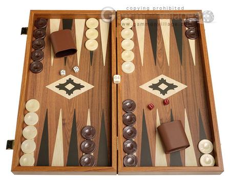 TRAVEL GAME DOUBLING DICE LARGE WOODEN BOARD BACKGAMMON SET 