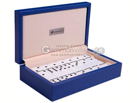 White Domino Sets by Silverman & Co: Large Double 6 & Double 9