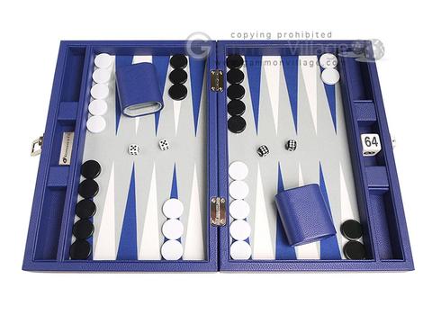 13-inch Premium Backgammon Set - Indigo Blue