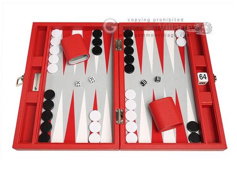 13-inch Premium Backgammon Set - Red