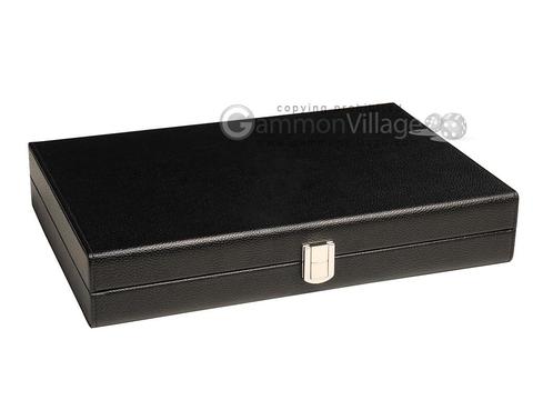 13-inch Premium Backgammon Set - Black with White and Rum Points
