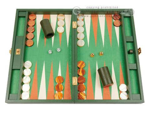 Vintage All-Mart All selling Mart Backgammon Game Set Emerald Green and White