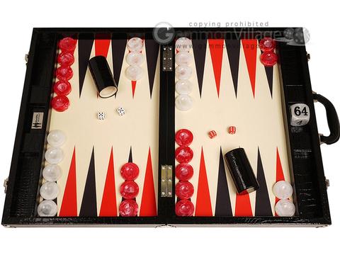 TORNEO in legno scolpito Board 21" LUSSO Backgammon Set Eagle Pelle Pezzi 