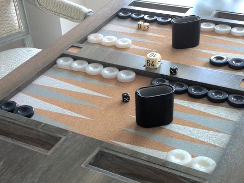Lacquered Backgammon Table - Driftwood
