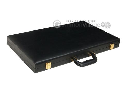 Brybelly GGAM-201 15in Backgammon Set with Stitched Black Leatherette Case