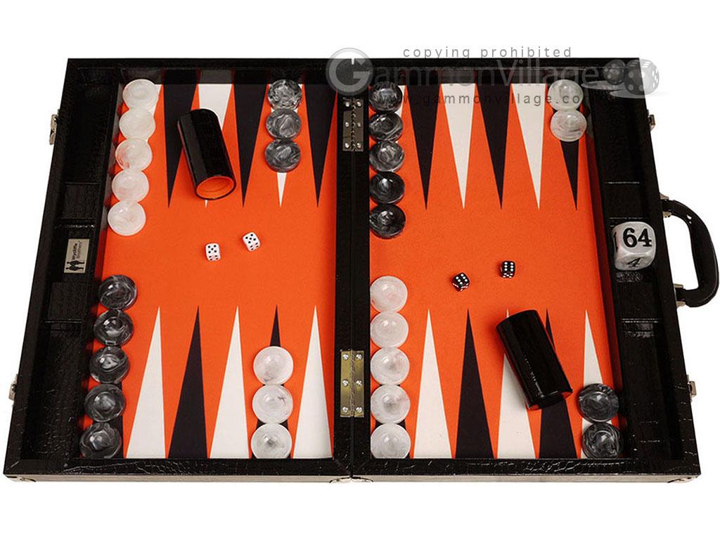 Wycliffe Brothers Kit de Backgammon Professionnel avec étui Noir et Champ Rouge 53 cm 