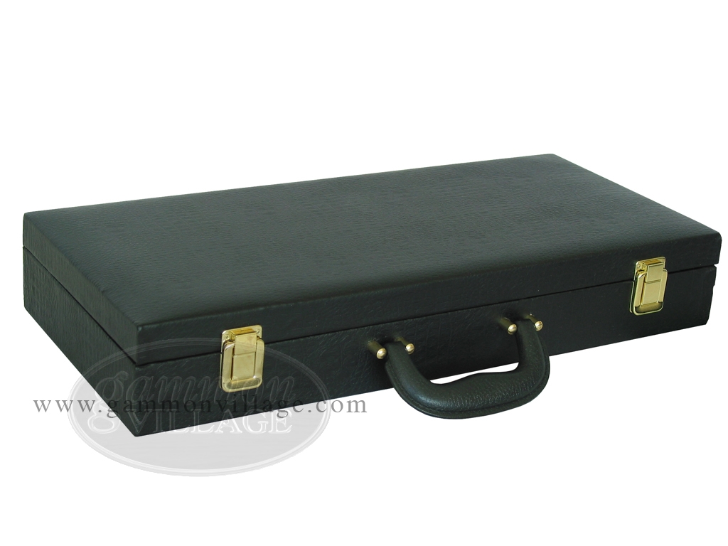 Black Faux Leather Mahjong Game Set