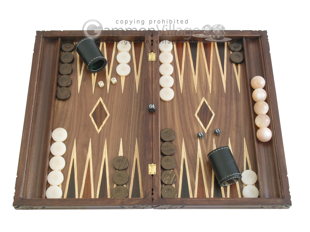 23" Large Classic Backgammon Set Beech Wood Folding Case Hand-carved Dragon 