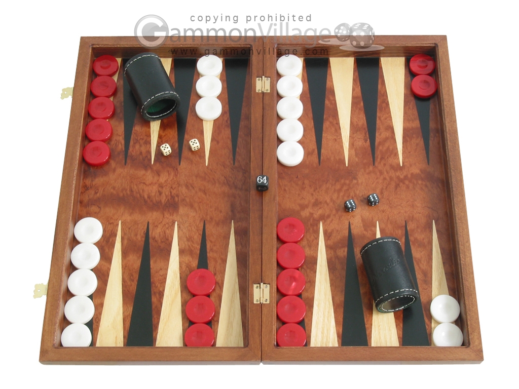 18inch Rosewood Backgammon Set with Colored Inlays by Neroulia