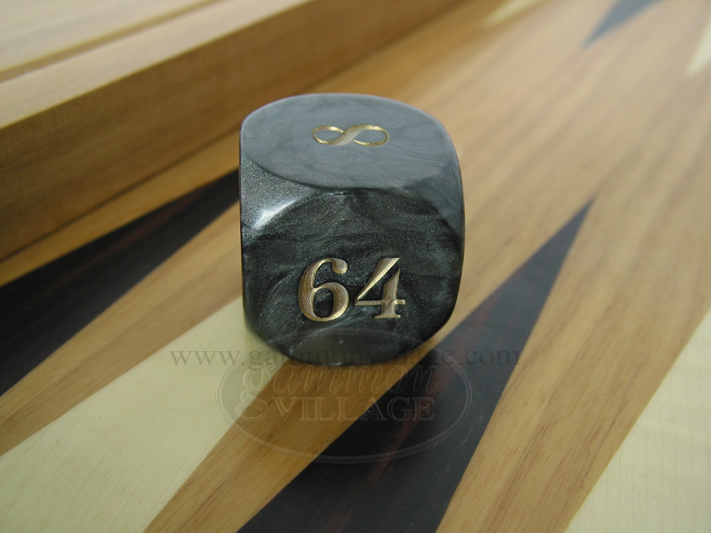 1 3/8 in. Backgammon Doubling Cube - Black Marbleized