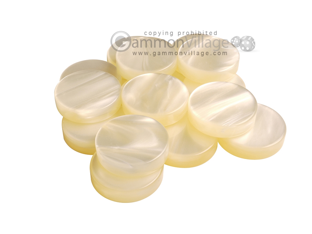 Backgammon Cream Replacement Checkers Chips 1 3/8” 15 pieces 