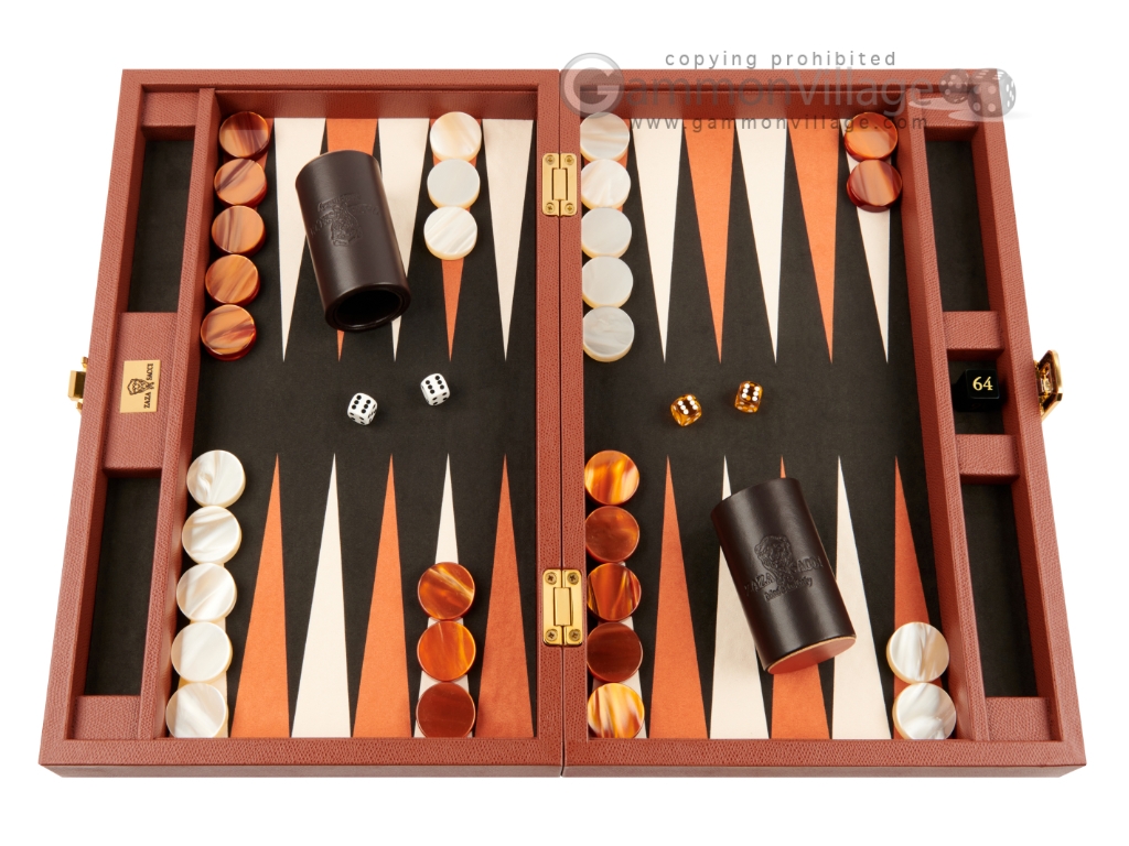 Complete top Leather Backgammon Set