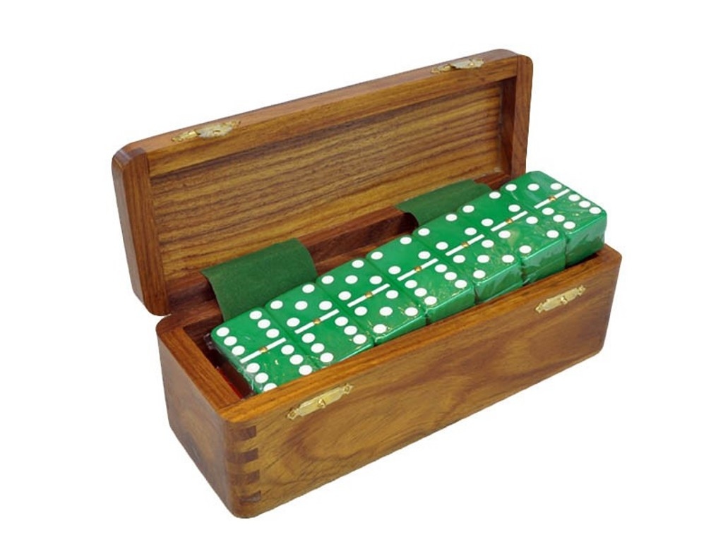 Double Six Dominoes without Spinners in VALVET BOX (Gold) offers