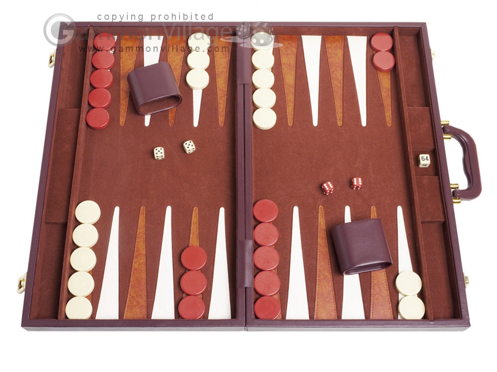 pieces VERY LARGE Lion Gold wood leather HANDMADE game Backgammon Set 21" 510mm 
