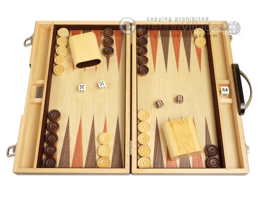 15-inch Wood Backgammon Set - Zebra Wood