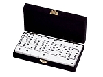 Domino Double Six Blue Dominoes Tournament Size in Velvet Case w/ FREE Shipping 