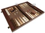 19-inch Wood Backgammon Set By Manopoulos – Wenge W/Side Racks