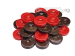 Backgammon Checkers - High Gloss Acrylic - Brown & Red (1 1/2in. Dia.) - Set of 30