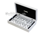 Double 6 Dominoes Set - White Croco Case