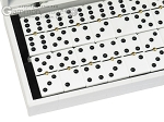 Double 6 Dominoes Set - White Croco Case