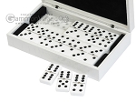 Double 6 Dominoes Set - White Croco Case