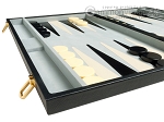 21-inch Tournament Backgammon Set By GammonVillage - Black/Grey