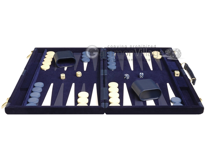 Blue 15-inch Deluxe Backgammon Set NEWClassic Board Games 