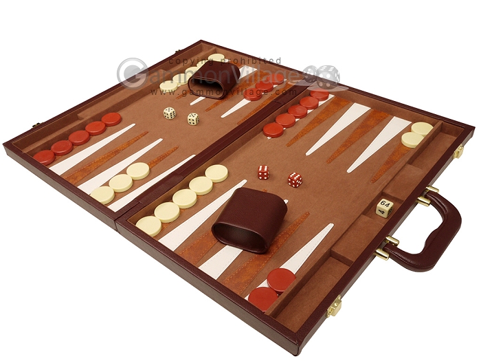 18-inch Leatherette Backgammon Set by GammonVillage