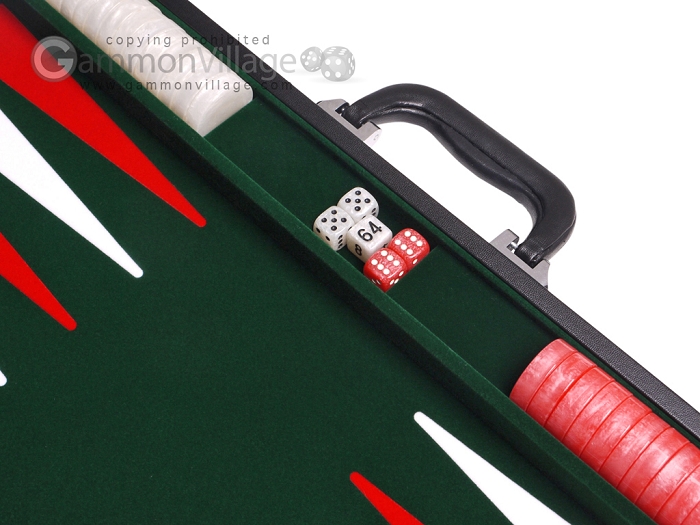 21-inch Leatherette Backgammon Set by GammonVillage - Black/Green