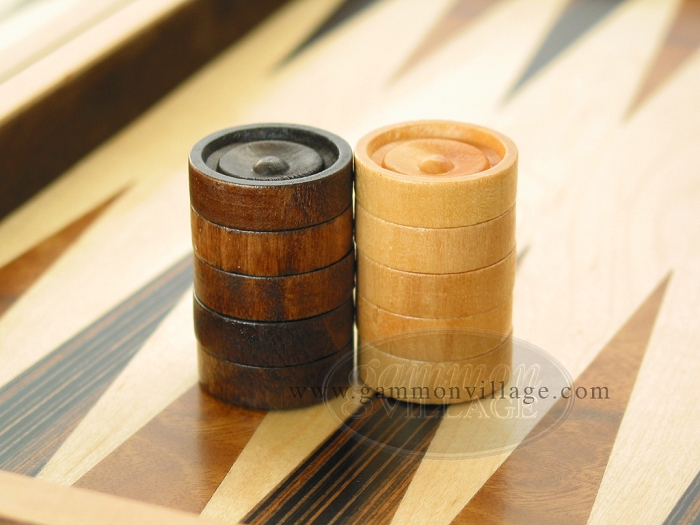 Grooved Wooden Backgammon Checkers - Roll of 30 - 1-1/8 in. Dia.