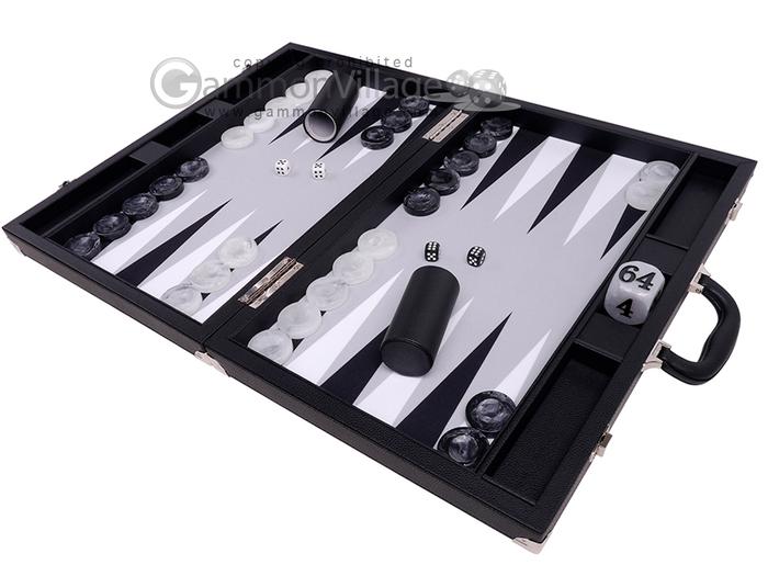 Wycliffe Brothers® 21-inch Tournament Backgammon Set - Black Case 