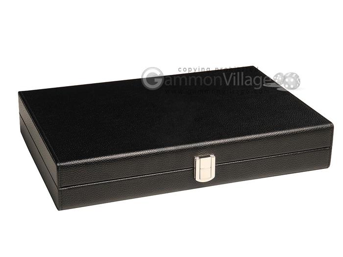 Travel Size 13-inch Premium Backgammon Set White and Rum Points Black Board 