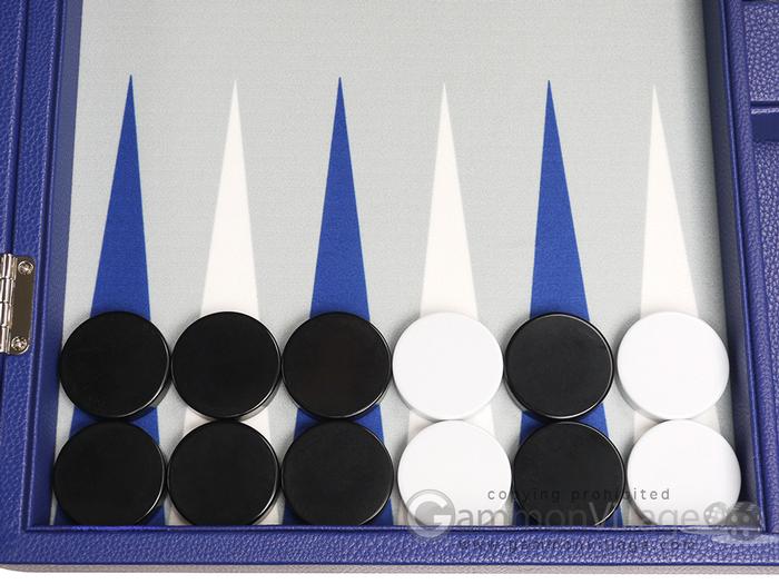 19-inch Premium Backgammon Set by Silverman & Co. - Indigo Blue