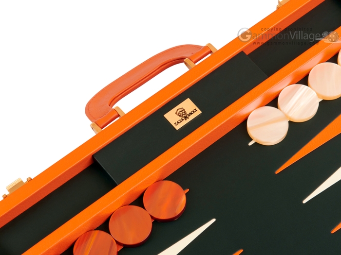 Game Backgammon, Orange Couture Leather