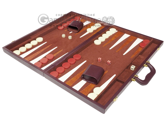 21-inch Tournament Backgammon Set by GammonVillage - Brown