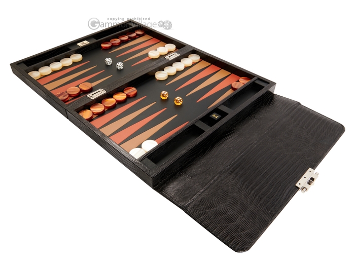  Luxury Leather Backgammon Set - Board Game (15 Travel Attache  Case) - Zaza & Sacci, Model ZS-242 - Blue : Toys & Games