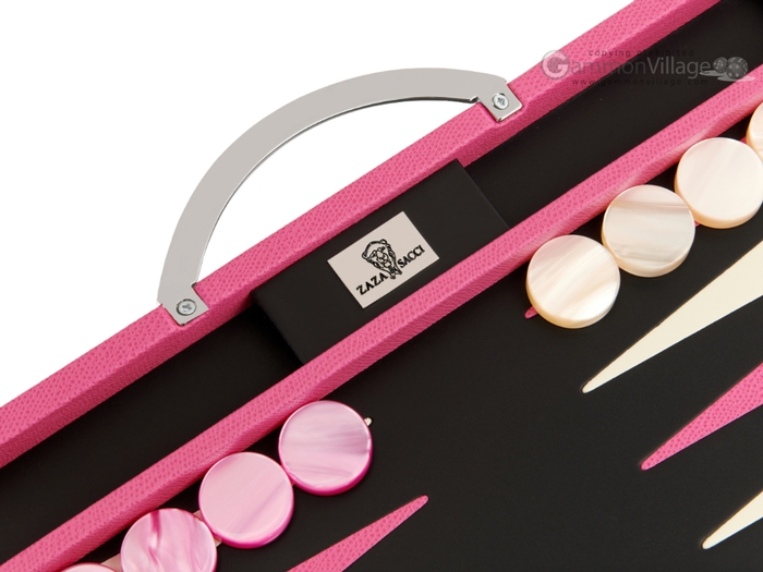  Zaza & Sacci Travel Backgammon Set - (15 Leather Case) - Pink  : Toys & Games